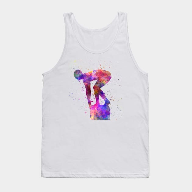 Swimmer in watercolor Tank Top by PaulrommerArt